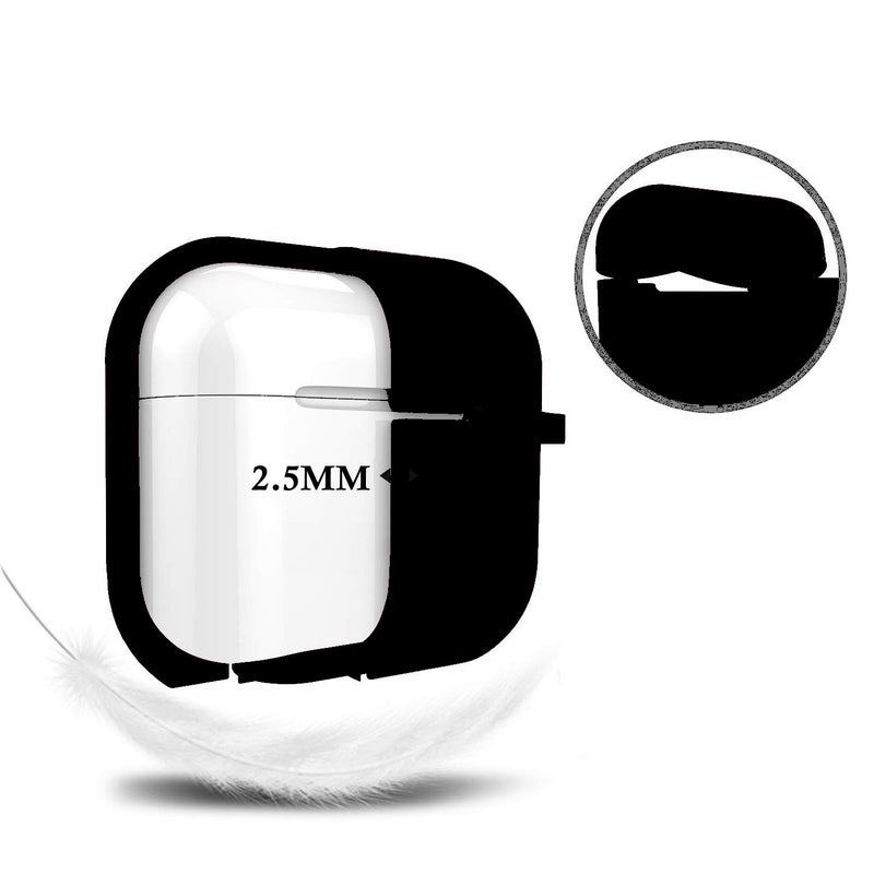 Cypher.V Protective Case Cover for AirPods Pro, Silicone Case Skin with Soft Cute Ball Pom Pom Keychain Kit (Black) - Image 4